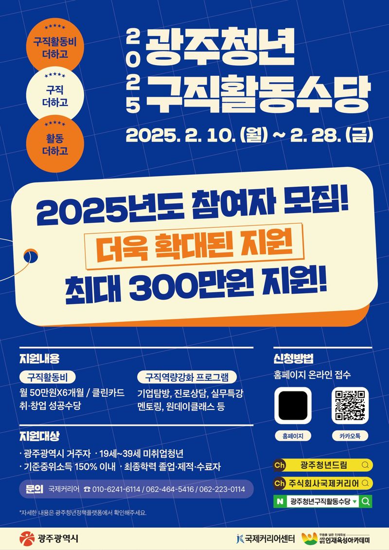 광주광역시, 미취업 청년 구직활동 지원 강화