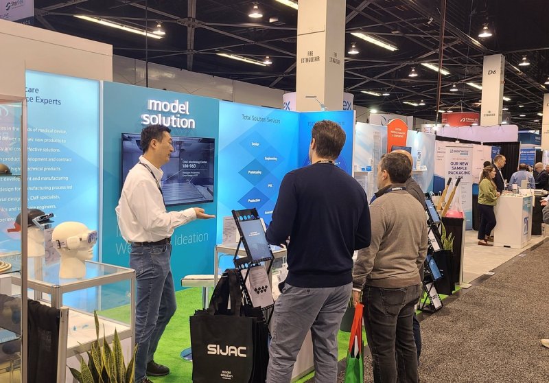미국 애너하임에서 열린 의료기기 전시회 ‘메디컬 디자인 & 매뉴팩처링 웨스트 2025'에 참가한 모델솔루션 부스. 한국앤컴퍼니그룹 제공