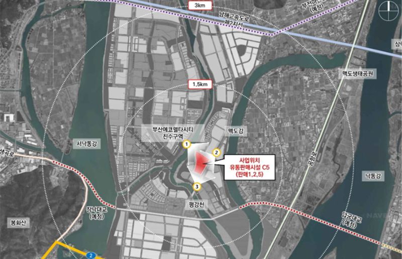 부산 강서 에코델타시티 내 들어설 예정인 ‘현대 프리미엄 아울렛(가칭)’ 위치도. 부산 강서구 제공