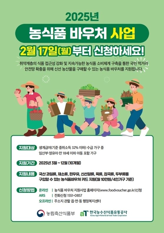 구로구, 취약계층 농식품 바우처 지원 포스터 (출처=연합뉴스)