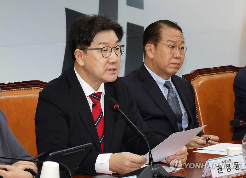 비상대책위원회의에서 발언하는 권성동 원내대표 (출처=연합뉴스)