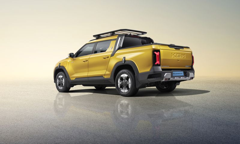 KG모빌리티가 14일 공개한 무쏘 EV 외관 디자인. KGM 제공