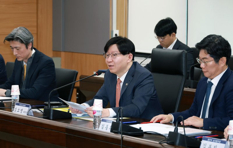 김소영 금융위원회 부위원장이 13일 오전 서울 종로구 정부서울청사에서 열린 제3차 가상자산위원회에서 관계부처·기관 및 민간위원들과 함께 '법인의 가상자산시장 참여 허용'에 대한 정부의 정책화 검토 결과를 최종 논의·점검하고 있다. (금융위원회 제공. 재판매 및 DB 금지) 2025.2.13/뉴스1