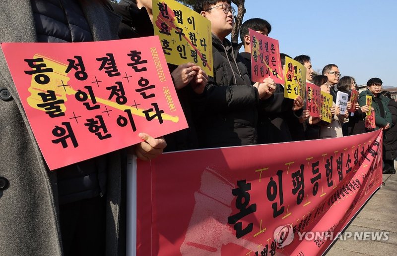 '동성결혼 불인정은 위헌이다!' (출처=연합뉴스)