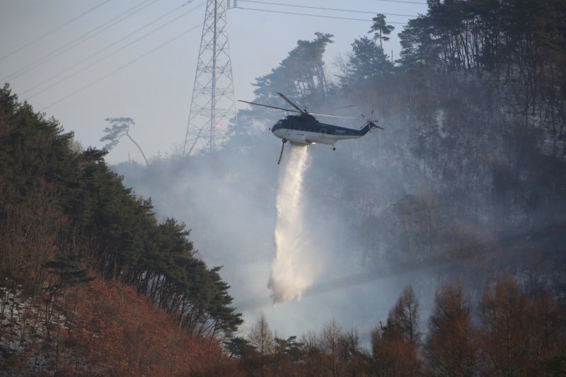 제천시 송학면 무도리 산불 발생(재판매 및 DB금지)/2025.2.14/뉴스1
