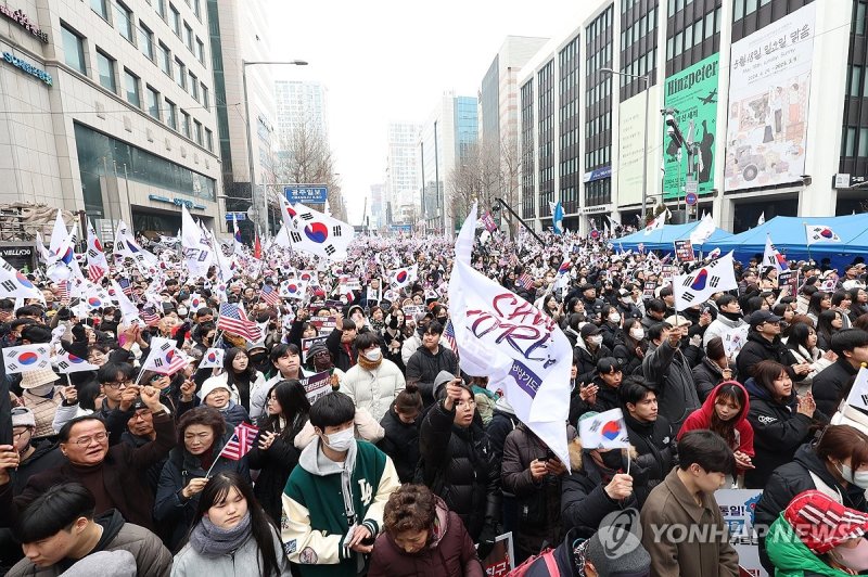 광주 금남로 가득 채운 탄핵 반대파 (출처=연합뉴스)