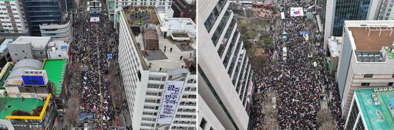 '탄핵찬반' 뜨거웠던 광주… 금남로지하상가로 갈리고 통했다