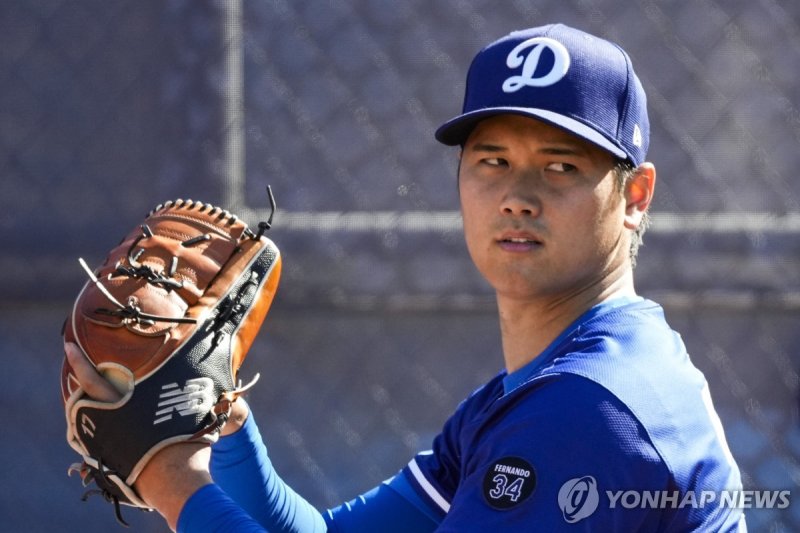 오타니 쇼헤이의 불펜 투구 (출처=연합뉴스)
