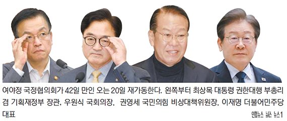 여야정 국정협의회 20일 회동… 추경·반도체·연금 담판 짓나