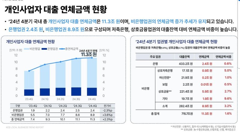 개인사업자 대출 연체금액 현황 (출처=연합뉴스)