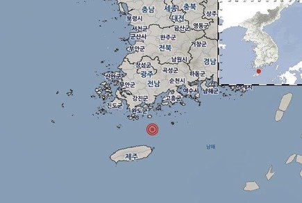 17일 오전 11시 20분쯤 전남 여수시 거문도 서남서쪽 38㎞ 해역에서 규모 2.1의 지진이 발생했다. (기상청 제공. 재판매 및 DB 금지) 2025.2.17/뉴스1