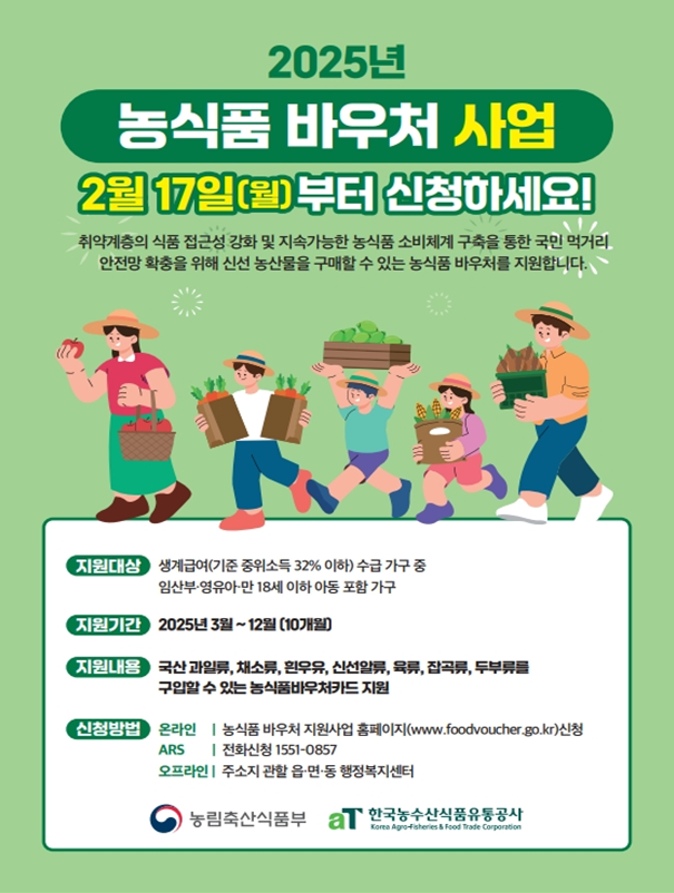 광주광역시는 올해부터 취약계층이 신선 농산물을 구매할 수 있는 카드를 발급·지원하는 '농식품 바우처 사업'을 본격 추진한다고 17일 밝혔다. 광주광역시 제공