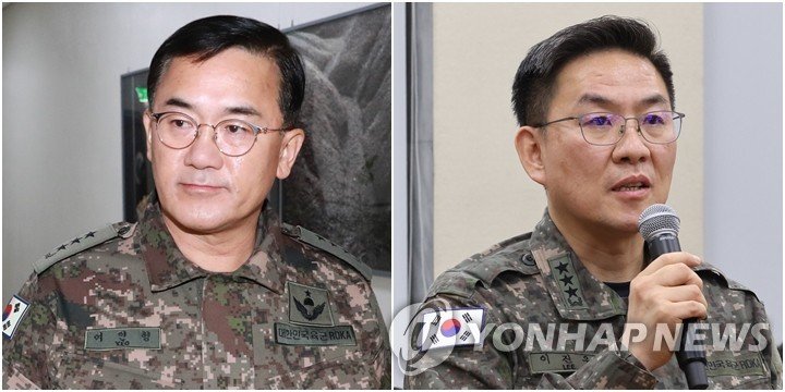 여인형 국군방첩사령관(왼쪽), 이진우 국군수도방위사령관 (출처=연합뉴스)