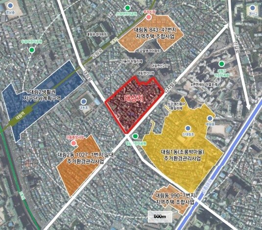 대림동 855-1번지 일대 재개발사업 위치도. 서울시 제공