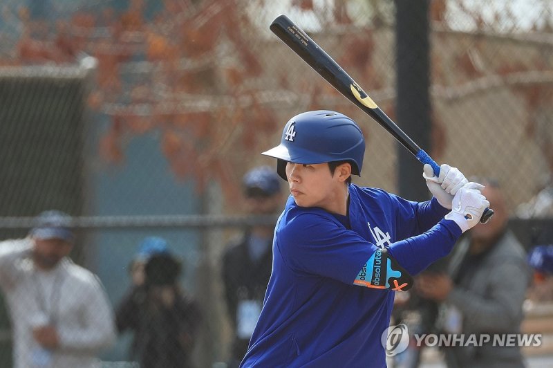 라이브 배팅하는 다저스 김혜성 (출처=연합뉴스)