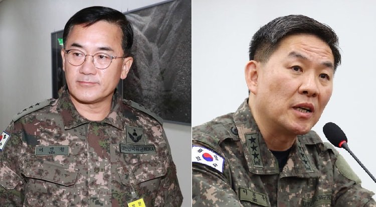 [서울=뉴시스] 내란 혐의로 구속기소 된 여인형 전 국군방첩사령관과 이진우 전 수도방위사령관이 가족을 접견할 수 있게 됐다. 사진은 여인형 전 국군방첩사령관(왼쪽)과 이진우 전 수도방위사령관(오른쪽). (사진=뉴시스DB) 2025.02.18.