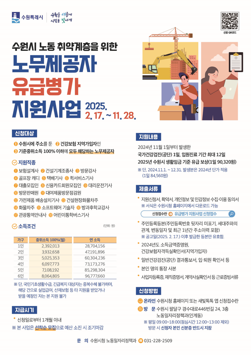 수원시, 택배기사 등 노동취약계층 노무제공자에 '유급병가 지원'