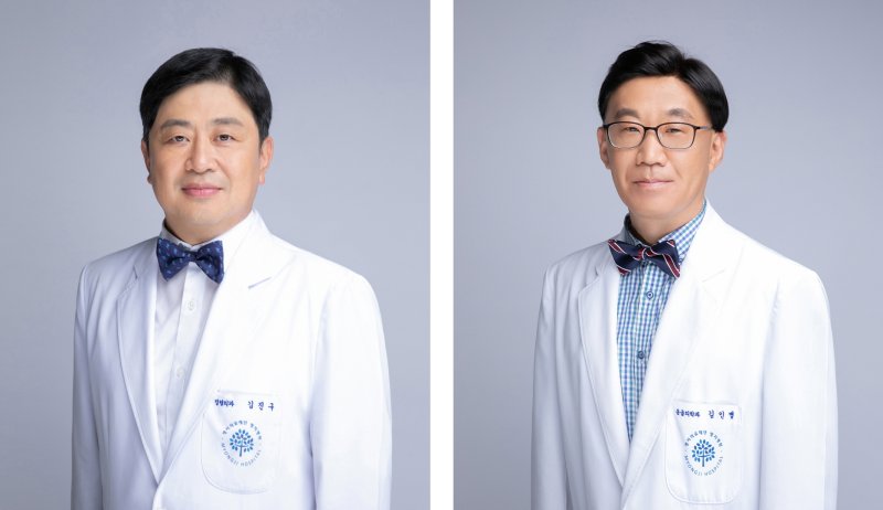 명지의료재단이 신규 임명한 김진구 제5대 의료원장(왼쪽)과 김인병 제7대 명지병원장. (명지병원 제공, 재판매 및 DB금지)