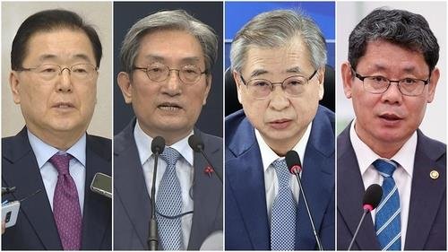 '강제 북송' 정의용·노영민·서훈·김연철 (출처=연합뉴스)