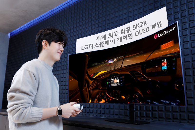 [서울=뉴시스]LG디스플레이 5K2K 45인치 게이밍 OLED 패널. (사진 = 업체 제공) 2025.02.18. photo@newsis.com *재판매 및 DB 금지