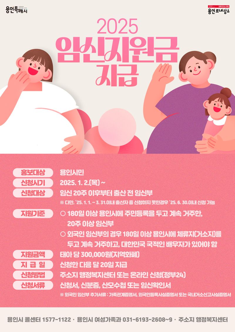 용인시, 임신부에 태아당 30만원 '임신지원금' 지급