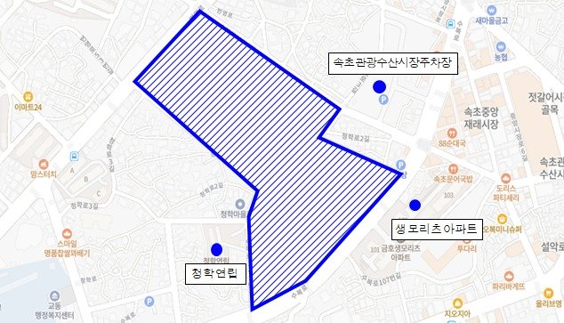 금호6지구 지적재조사 대상 위치도.(속초시 제공, 재판매 및 DB 금지) 2025.2.20/뉴스1