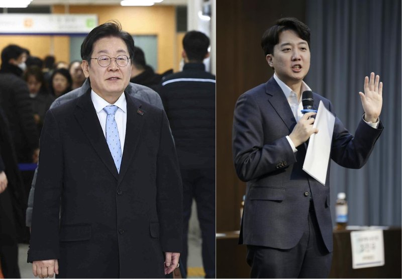 [서울=뉴시스] 이재명 더불어민주당 대표가 이준석 의원의 언론 유착 의혹, 개혁신당 갈등을 언급했다. 이에 이준석 의원은 "경거망동 하지 말라"고 일축했다. (사진= 왼쪽부터 이재명, 이준석 갈무리 ) 2025.02.20. photo@newsis.com *재판매 및 DB 금지