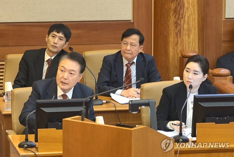 윤 대통령, 탄핵 심판 8차 변론 발언 (출처=연합뉴스)