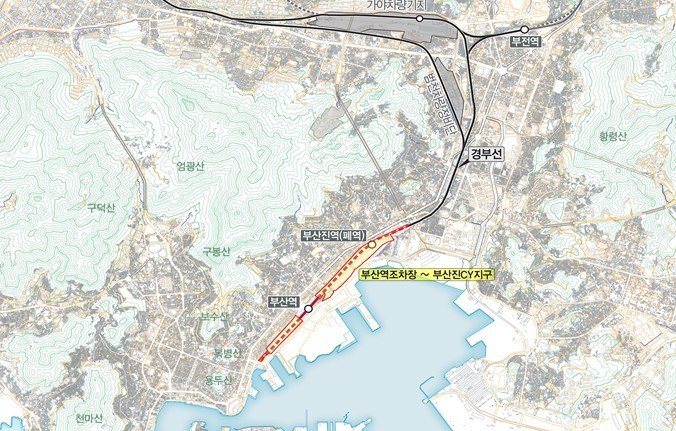 경부선 철도지하화 선도사업 선정 위치도(부산시청 제공. 재판매 및 DB 금지)