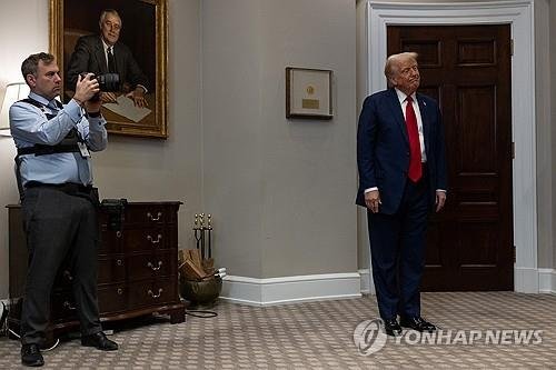 백악관에서 발언하는 트럼프 대통령 (출처=연합뉴스)