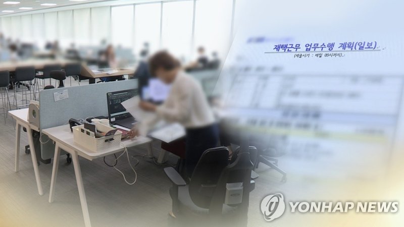 "이제 사무실로 출근하셔야죠"…줄어드는 재택 근무 (CG) (출처=연합뉴스)