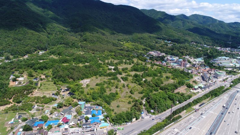 [하남=뉴시스] 하산곡동 일대 캠프콜번 도시개발사업 사업부지. (사진=하남시 제공) 2025.02.20. photo@newsis.com *재판매 및 DB 금지