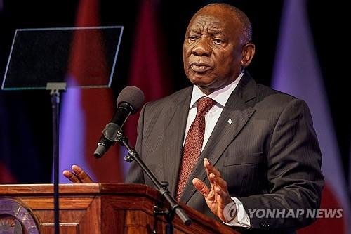 남아공 G20 외교장관회의 기조연설하는 시릴 라마포사 대통령 (출처=연합뉴스)