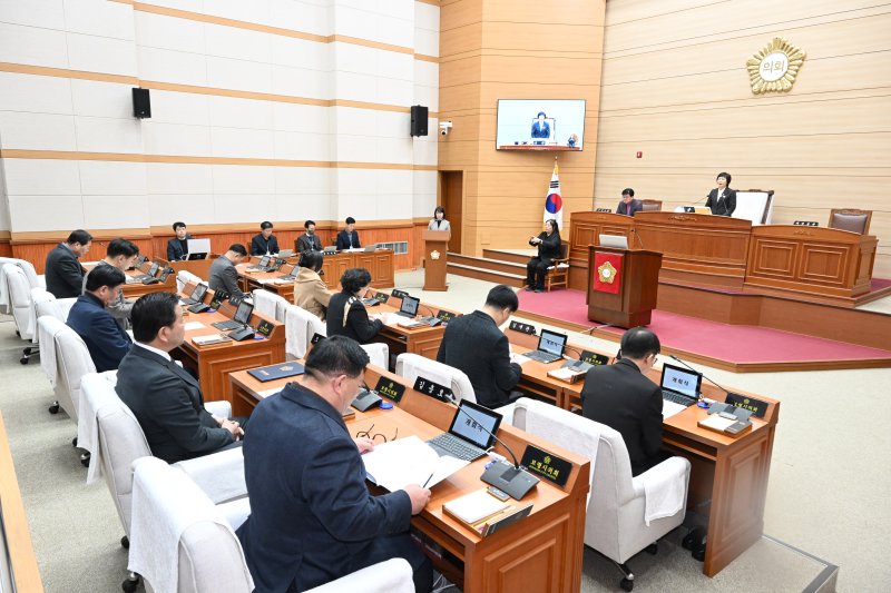 [보령=뉴시스] 보령시의회 제265회 원포인트 임시회 모습. (사진=보령시청 제공) 2025.02.21. photo.newsis.com *재판매 및 DB 금지