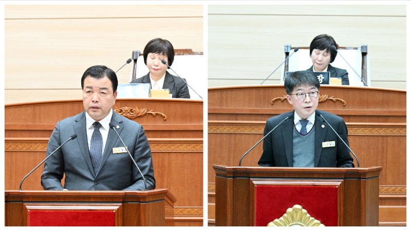 [보령=뉴시스] 왼쪽부터 보령시의회 조장현 의원과 이정근 의원. (사진=보령시의회 제공) 2025.02.21. photo.newsis.com *재판매 및 DB 금지