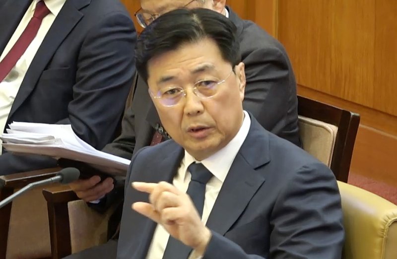 홍장원 전 국가정보원 제1차장이 20일 서울 종로구 헌법재판소 대심판정에서 열린 윤석열 대통령 탄핵심판 10차 변론에서 증인으로 출석해 발언하고 있다. (헌법재판소 제공. 재판매 및 DB 금지) 2025.2.20/뉴스1