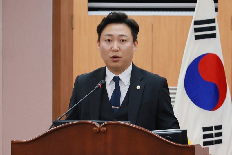 5분 자유발언 하는 연제광 증평군의원/뉴스1