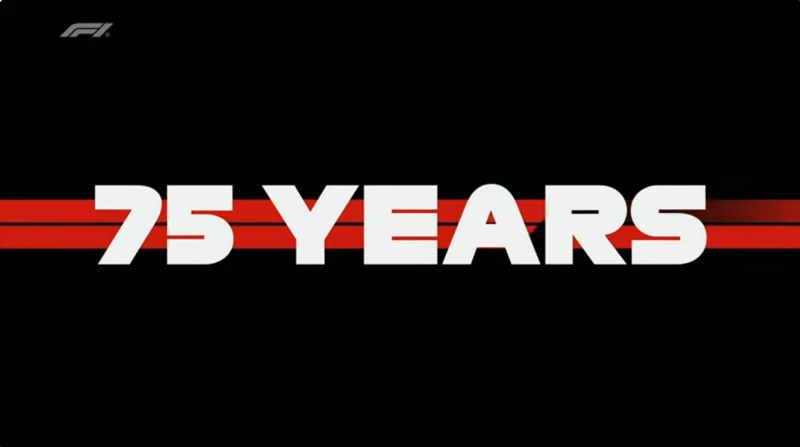 F1 75주년 행사 시작을 알리는 영상 첫 부분. 유튜브 캡처