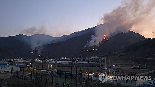 정선 여량면 유천리 산불 (출처=연합뉴스)