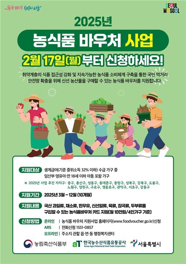 서울시 '농식품 바우처 사업' 홍보 포스터 (출처=연합뉴스)