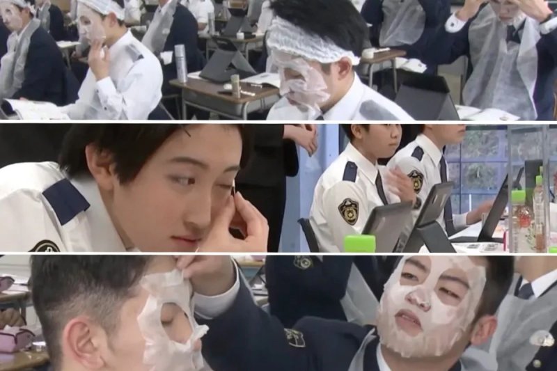 [서울=뉴시스] 일본의 경찰학교에서 메이크업 강좌를 진행하는 모습. (사진=SCMP 홈페이지 캡쳐) 2025.02.21.photo@newsis.com *재판매 및 DB 금지