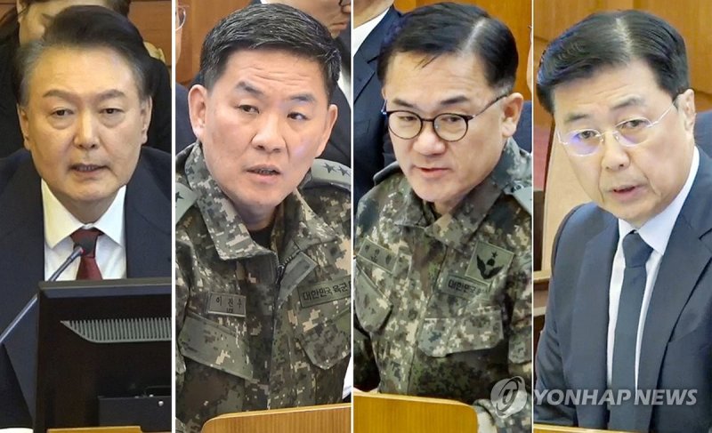 탄핵심판 5차 변론 출석한 윤석열 대통령과 증인들 (출처=연합뉴스)