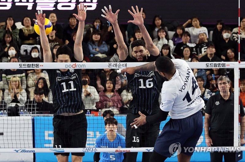 매서운 대한항공의 공격 (출처=연합뉴스)