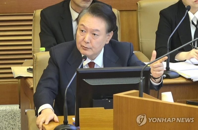 윤 대통령, 탄핵 심판 10차 변론 발언 (출처=연합뉴스)
