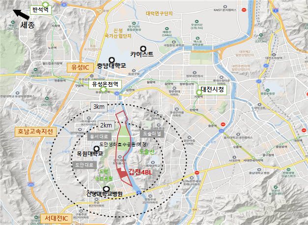 갑천지구 공동주택용지 4BL 위치도. 국토교통부 제공
