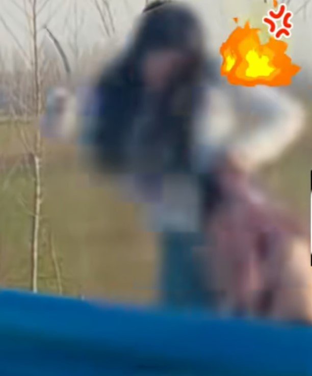 [서울=뉴시스] 중국에서 한 여성이 고속도로에 차를 세우고 아들을 때리는 영상이 공개돼 충격을 줬다. (사진=SCMP)