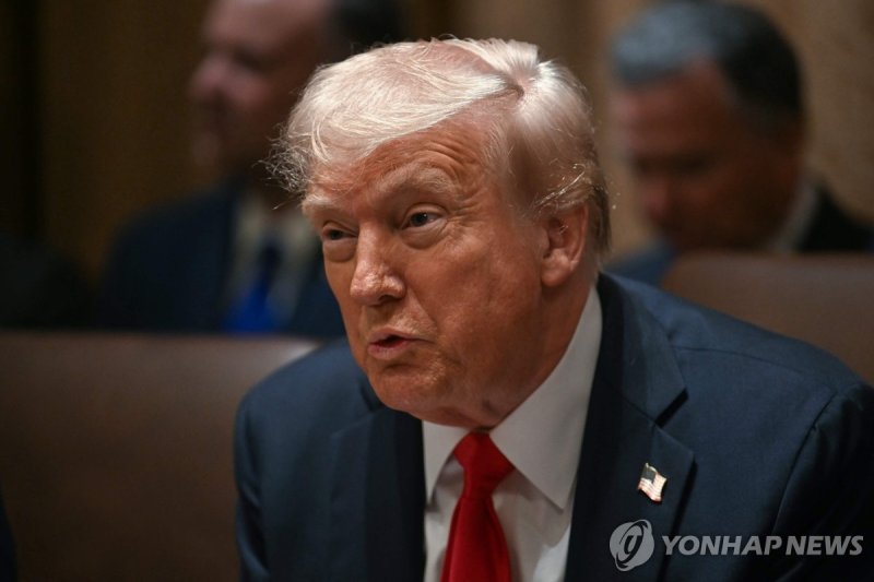 첫 각료회의서 발언하는 트럼프 (출처=연합뉴스)