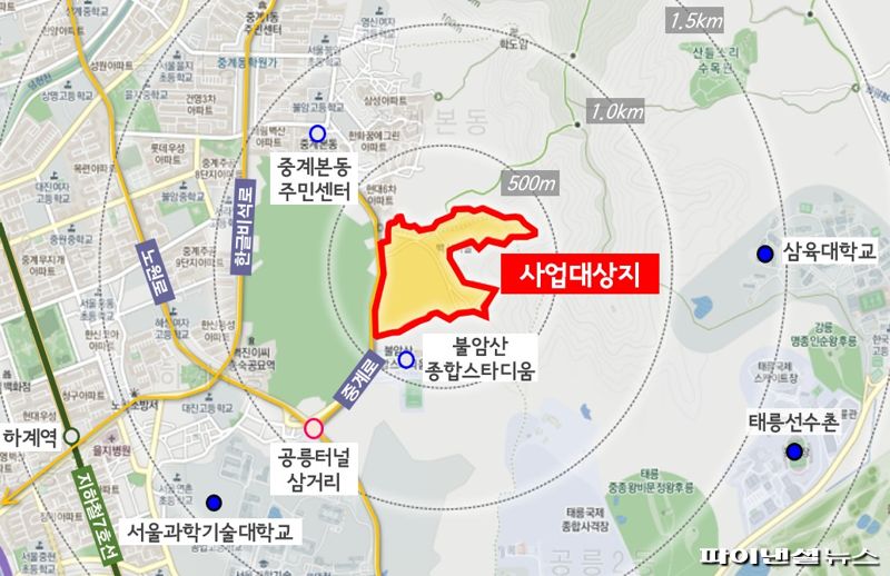 중계본동주택재개발 위치도. 노원구 제공