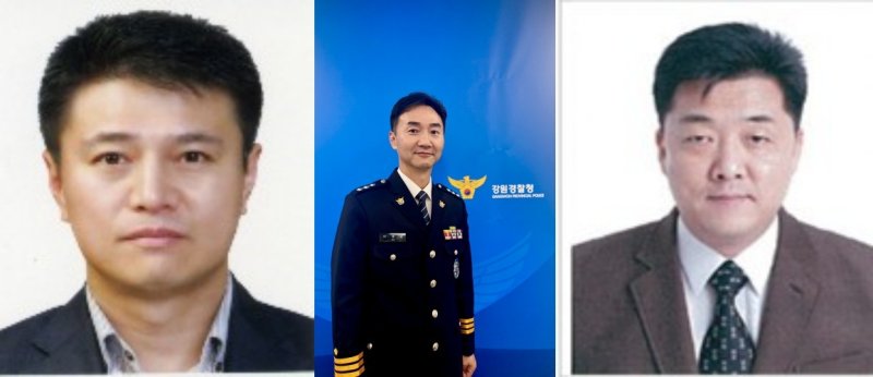 사진 왼쪽부터 안형배 홍보계장·이영길 강력계장·신홍철 교통조사계장.(강원경찰청 제공. 재판매 및 DB금지)/뉴스1
