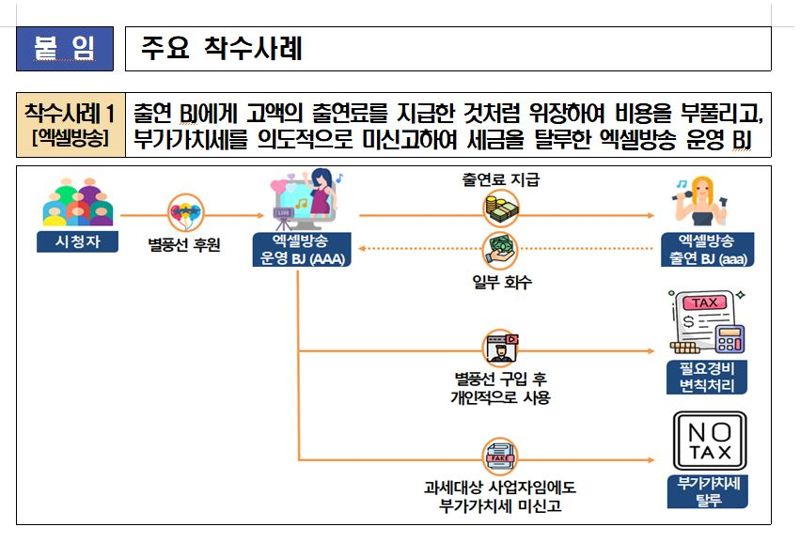 선정적 엑셀방송 운영자, 사이버레커 등 17건 세무조사 착수